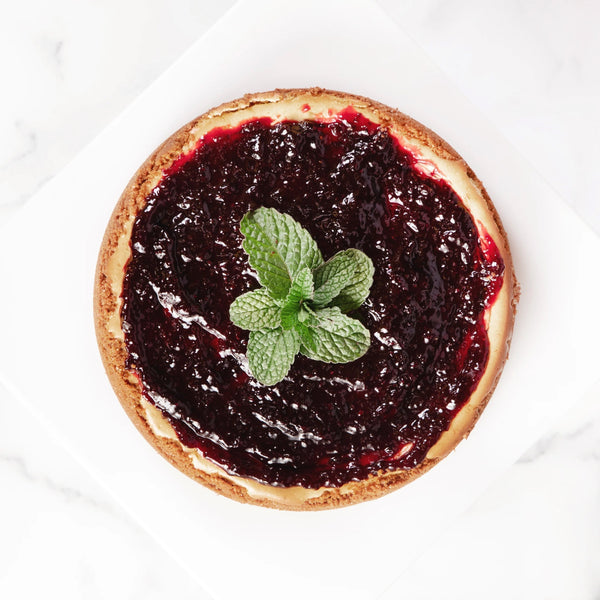 Black Currant with Wild Mint Cheesecake