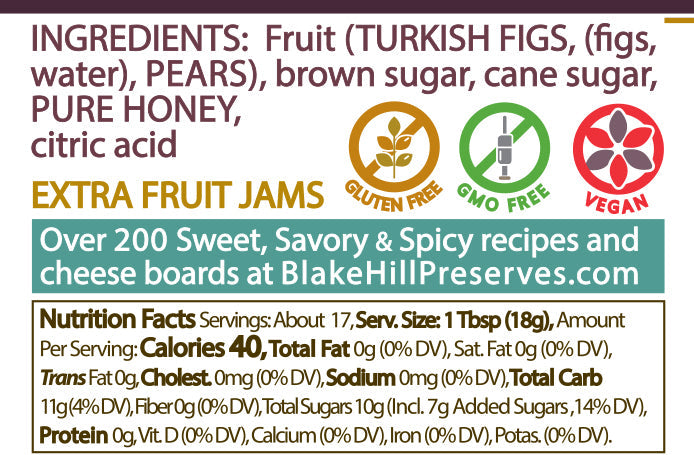 Caramelized Fig with Pear & Honey 10.8oz nutrition facts